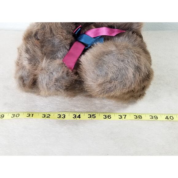 Dan Dee Teddy Bear Brown 9" Plush Toy Stuffed Animal 90's w/ Bow Silk Vintage - Picture 11 of 11